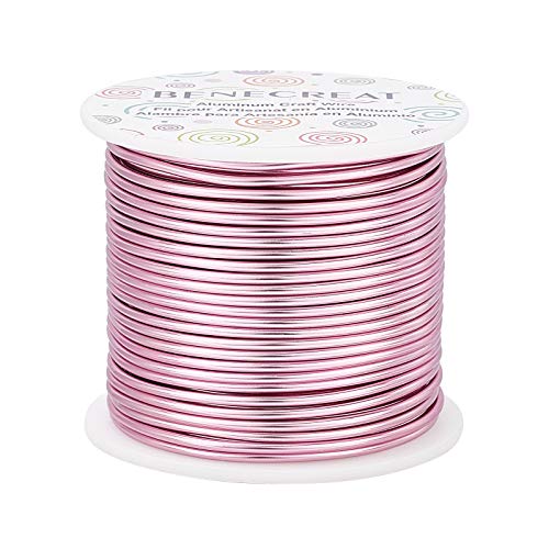 BENECREAT 12 Gauge 100FT Tarnish Resistant Jewelry Craft Wire Bendable Aluminum Sculpting Metal Wire for Jewelry Craft Beading Work, Rosepink - color: RosePink, size: 12 Gauge