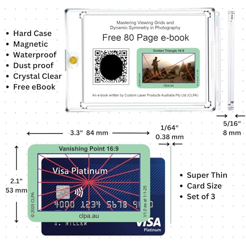Vanishing Point Directors Viewfinder Card | Australian Designed and Made; Artist Viewfinder for Drawing and Photography; 3:2, 4:3 and 16:9 - size: Vanishing Point
