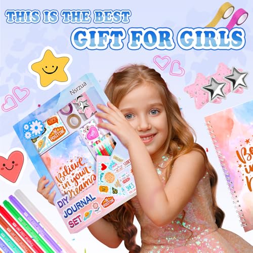 Nsrzua DIY Journal Kit for Girls,Toys for Ages 8-14 and Birthday Gifts for Girls - color: blue