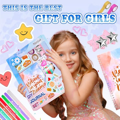 Nsrzua DIY Journal Kit for Girls,Toys for Ages 8-14 and Birthday Gifts for Girls - color: blue