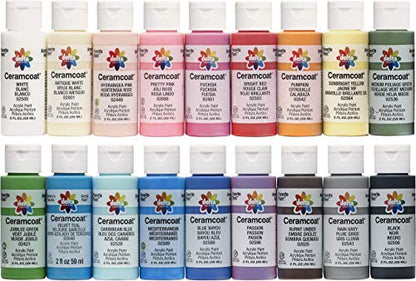 Delta Creative 18 Ceramcoat Acrylic Paint Set, 2 oz, Top Colors - color: Top Colors
