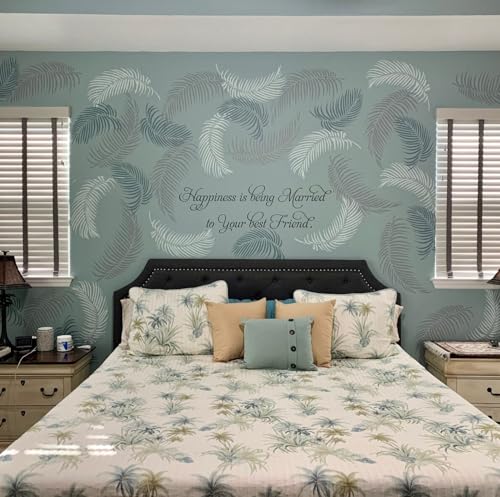 Palm Leaf Stencil Leaf Stencils for Painting on Walls | Large Tropical Leaves Stencils for Crafts Furniture Wood Fabrics - style: Palm