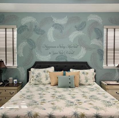 Palm Leaf Stencil Leaf Stencils for Painting on Walls | Large Tropical Leaves Stencils for Crafts Furniture Wood Fabrics - style: Palm