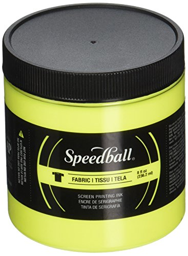 Speedball Fabric Screen Printing Ink, 8-Ounce, Fluorescent Yellow - color: Yellow