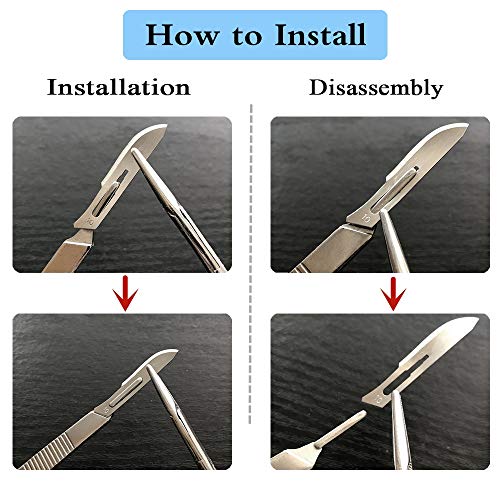 LabAider Surgical Grade Blades #11 20pcs Sterile with #3 Scalpel Knife Handle for Biology Lab Anatomy, Practicing Cutting, Medical Student, Sculpting, Repairing - color: #11-20PCS, size: #11