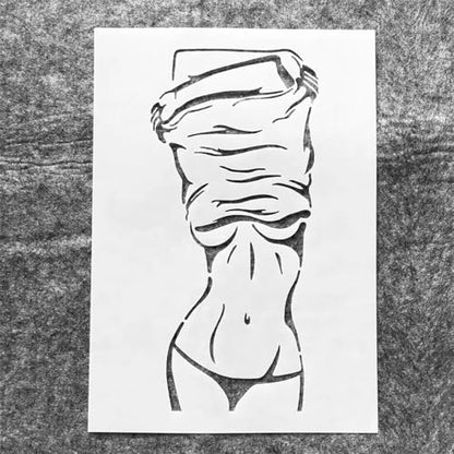 TIAMECH A4 Reusable Sexy Bikini Girl Stencil for Painting | Changing Clothes Layering Template, DIY Wall Art, Wood Furniture, Scrapbook & Crafts (8.3x11.7inch) - style: Sexy Bikini Girl
