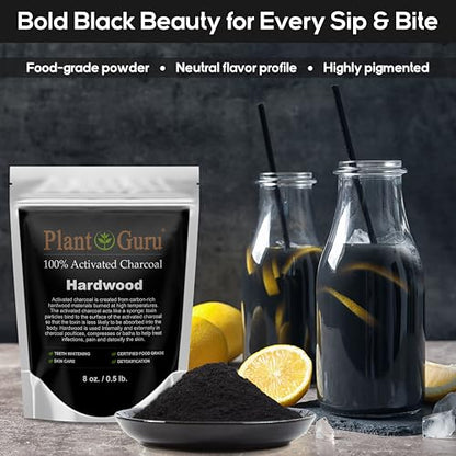 Activated Charcoal Powder Bulk - 1 lb. Jar - Hardwood - Food Grade Kosher Non-GMO - Teeth Whitening, Facial Mask and Soap Making. Promotes Natural Detoxification and Helps Digestion