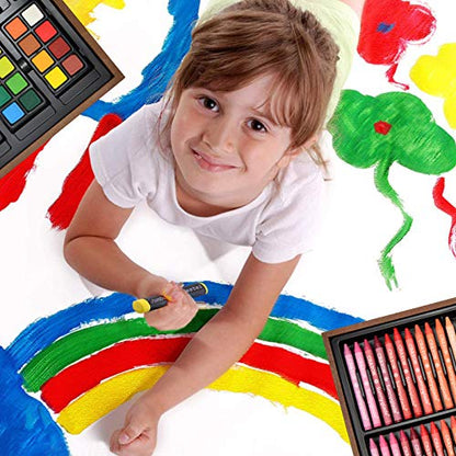 Sunnyglade 145 Piece Deluxe Art Set Wooden Art Box & Drawing Kit Tan - color: Tan