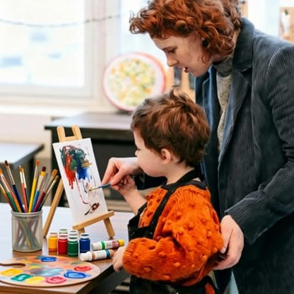 10.8 inch Tabletop Easel for Painting, Small Easel with 5 Papers
