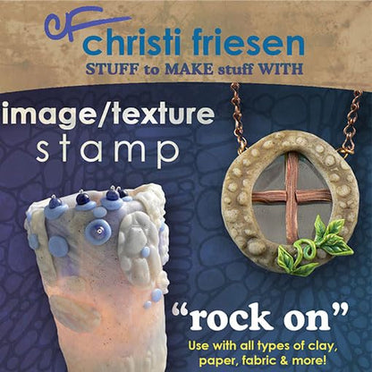 AVES Co Rubber Texture Clay Stamps, Make Impression w/Christi Friesen Stamp - style: Rock-On