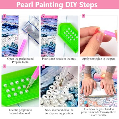 Moonlight Mushroom Pearl Art Kits for Adults,Pearl Diamond Painting 12x16In - color: DP04383