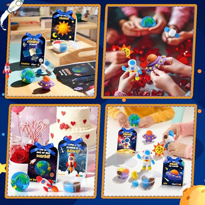 Capoda 30 Sets Outer Space Air Dry Clay Kit for Kids Space Craft Kit Gifts - style: Space