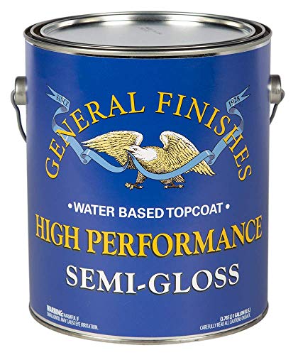 General Finishes High Performance Water Based Topcoat, 1 Gallon, Semi-Gloss - color: Semi-Gloss, size: 1 Gallon