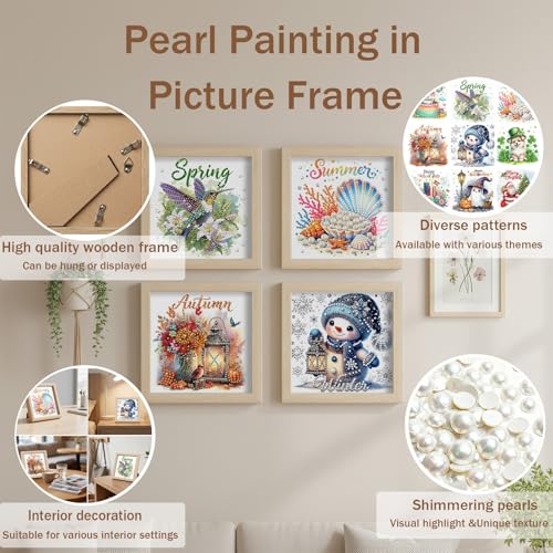 DIY Diamond Art Painting Pearl Creative Pattern 5D Seasonal Holiday Calendar 2026 Healing Home Photo Frame Set Tools-9PCS Festivals - color: 9PCS Festivals