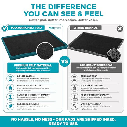 MaxMark Extra Large Blue Ink Stamp Pad - 8.25" x 11.5" - Industrial Felt Pad - Blue Color - color: Blue, size: 8.25" x 11.5"