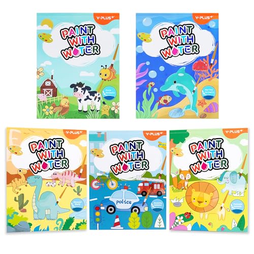 YPLUS Paint with Water Coloring Books for Toddlers 1-3, 5 Themes - color: 5 Themes, size: 21×27cm-20pages