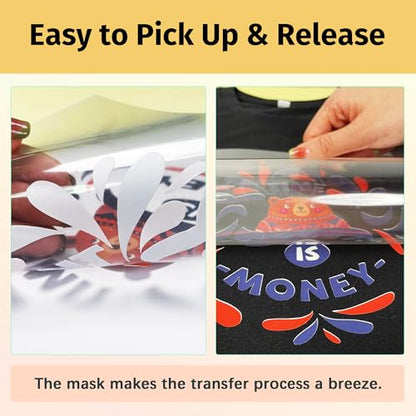 TransOurDream Heat Transfer Mask & Iron on Tape(30 Sheets, 8.5x11") - Iron-On Clear Positioning Film for Dark Transfer Paper & Printable HTV on Shirts - color: Mask-Dark, size: 30 Sheets