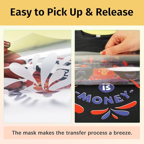 TransOurDream Heat Transfer Mask & Iron on Tape (10 Sheets, 8.5x11")- Iron-On Clear Positioning Film for Dark Transfer Paper & Printable HTV on Shirts - color: Mask-dark, size: 10 Sheets