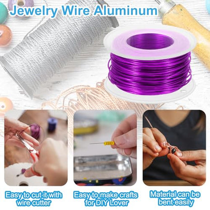 PATIKIL 18 Gauge 1mm Aluminum Craft Wire, 98.4Ft Metal Wire Armature Bendable Wire for Jewelry Making Metal Wrap DIY, Purple - color: Purple, size: 1 mm x 30 m
