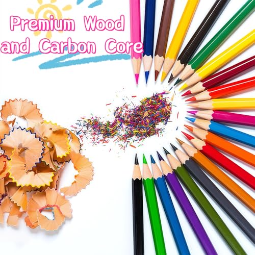 Premium Colored Pencils Set - Artist-Grade, Soft Oil-based Colored Pencils for Vibrant Drawing, Coloring & Sketching, Perfect for Artists, Beginners & Adults (24 pcs)