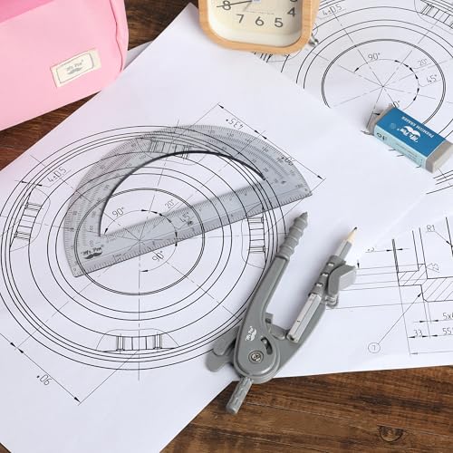 Mr. Pen- Geometry Compass and Protractor Set, 6 Inch Compass - color: Shuttle Grey, size: 1 Set