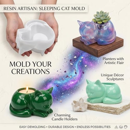 3D Cat Resin Molds, Animal Candle Silicone Molds for Epoxy Resin - color: Cat Resin Mold
