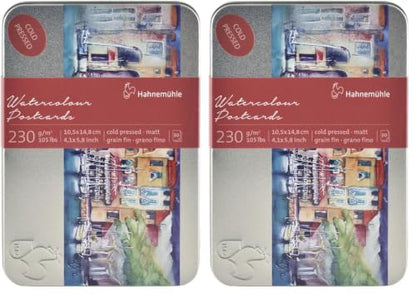 Watercolor Postcard 230gsm Fine Texture Metal Case 10.5x14.8cm 30 fls (Pack of 2) - size: 30 Count (Pack of 2)