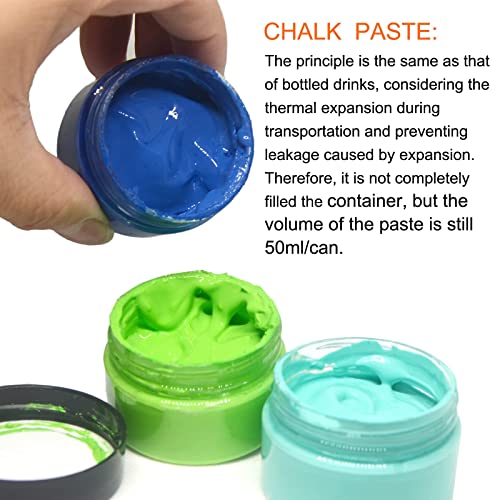 8 Chalk Paste for Stencils and 4 Chalk Ink Spatulas, Self-Adhesive Stencil Pigment Art Paste for Drawing on Wooden Boards and T-Shirts - color: 12 PCS Chalk paste starter set