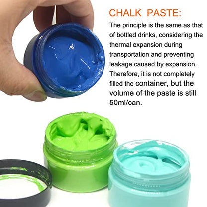 8 Chalk Paste for Stencils and 4 Chalk Ink Spatulas, Self-Adhesive Stencil Pigment Art Paste for Drawing on Wooden Boards and T-Shirts - color: 12 PCS Chalk paste starter set