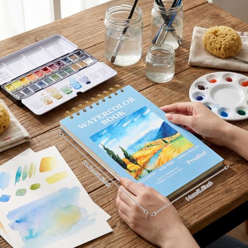 35 Sheets Watercolor Paper Pad 5.5 x 8.5 in, 140 Lb Cold Press, Spiral - size: 5.5x8.5 Inch