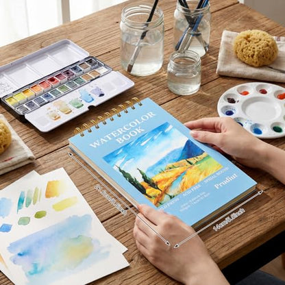 35 Sheets Watercolor Paper Pad 5.5 x 8.5 in, 140 Lb Cold Press, Spiral - size: 5.5x8.5 Inch