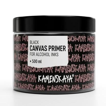 KAMENSKAYA Black Acrylic Gesso Primer for Alcohol Ink Painting on Canvases,16.9 fl oz (500 ml) - color: Black, size: 16.9 Fl Oz (Pack of 1)