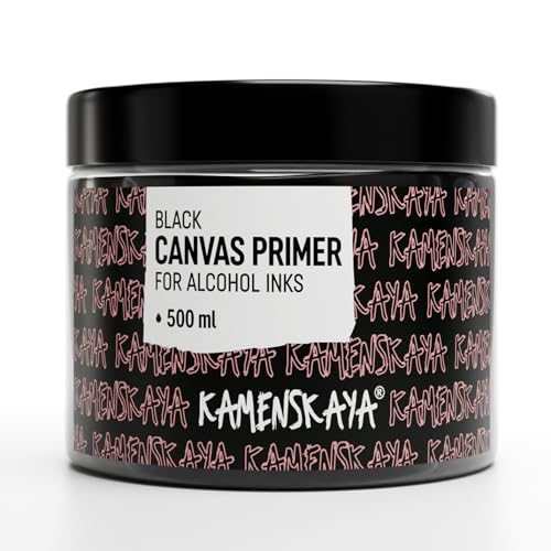KAMENSKAYA Black Acrylic Gesso Primer for Alcohol Ink Painting on Canvases,16.9 fl oz (500 ml) - color: Black, size: 16.9 Fl Oz (Pack of 1)