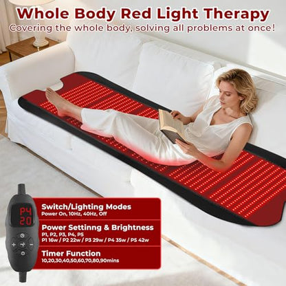 Red Light Therapy Mat for Body, Red Lights Pad with 660nm&850nm Infrared Light Therapy Mat, Chirstmas Birthday Festival Gift for Women Men Father Dad Mother Mom Lover Elderly 76.8"x39.4" - size: 76.8"x39.4"
