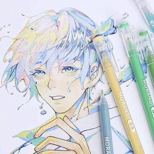 Gel Pens with 0.6mm Fine Point, 9 Colors Acrylic Drawing Gel Pen - color: Blue Style