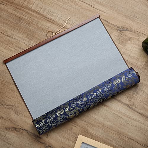 Chinese Calligraphy Practice Scroll Reusable 38x78cm Brocade | Water-activated mat, nonwoven fabric, 15x30.7 inch writing area, -friendly, mess- brush practice, por