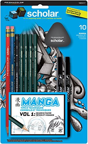 Prismacolor Scholar Manga Drawing Set, Adult Coloring, 10-Piece Kit - size: 10 Count
