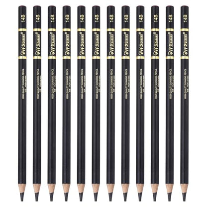 PATIKIL 12Pcs Drawing Pencils for Sketching, 14B Refill Sketch Pencils for Drawing, Graphite Art Pencil Set Professional Resistant Lead for Painting Shading Artist Office Supplies - size: 14B