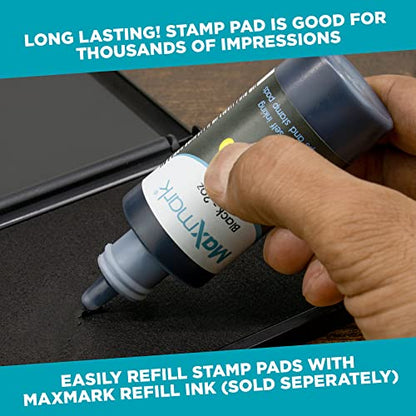 MaxMark Large Black Stamp Pad - 4-1/4" by 7-1/4" - Premium Quality Felt Pad - color: Black, size: 4-1/4" by 7-1/4"