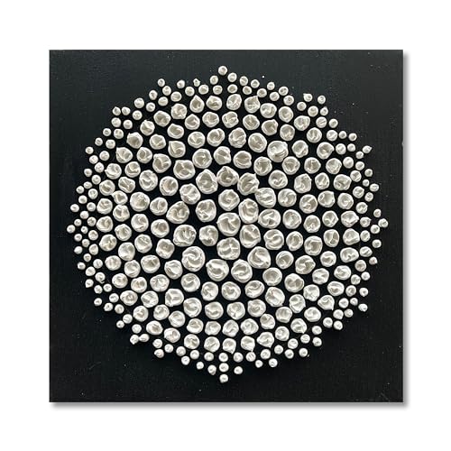 Art Abstract Oil Painting Modern Art Oil on Canvas Wall Art Deco 24x24 inches, Black and White - color: Yi057