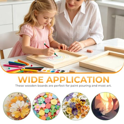 FSWCCK 10 Pack 7 x 7 inch Wood Panel Boards, Unfinished Wood Canvas Panels for Crafts, Painting Canvas, DIY Art Projects, Pouring, Arts Use with Oils, Acrylics - size: 7"X 7" 10 Pack