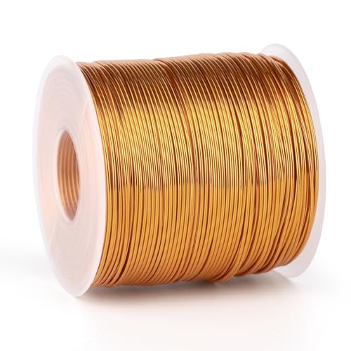 328FT 18 Gauge Bendable Dark Gold Aluminum Wire for Craft Jewelry Making | 1mm Thick Soft Metal Aluminum Armature Wire Roll Bulk for Sculpting Beading DIY Craft - color: Dark Gold, size: 18 Gauge