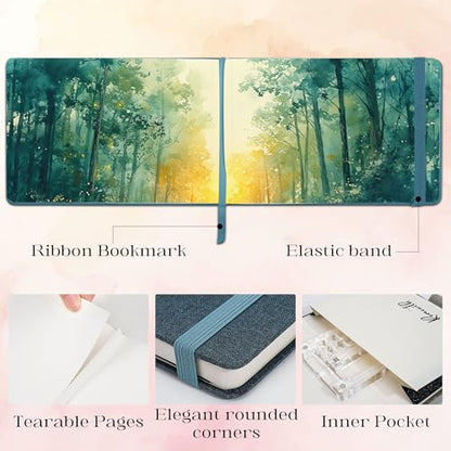 Watercolor Journal Sketchbook 3.5x5.5 24 Sheets Navy Blue | Cotton paper, 140 LB 300 GSM, Linen cover, Tap Water Pen, Travel sketching - color: Navy Blue, size: 3.5x 5.5 Inch