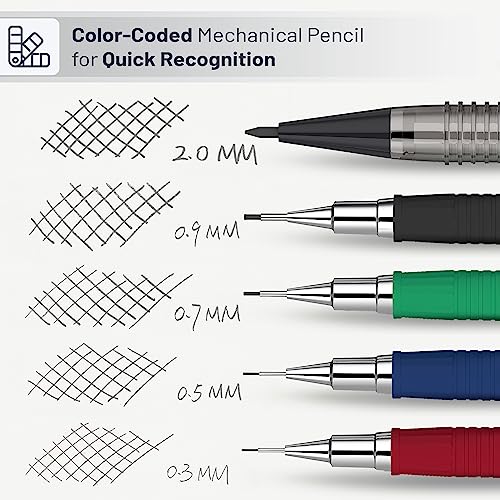 Mr. Pen- Art Mechanical Pencil Set, 5 Mechanical Pencils (0.3, 0.5, 0.7 - color: Multicolored