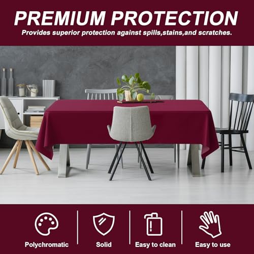 54IN X 320FT Plastic Table Cover Roll with Cutter Box, Cut to Size Plastic Table Cloths for Parties, Birthday, (Burgundy, 54"x3840"(Rectangular)) - color: Burgundy, size: 3840" x 54" (Rectangular)