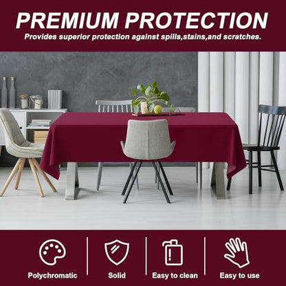 54IN X 320FT Plastic Table Cover Roll with Cutter Box, Cut to Size Plastic Table Cloths for Parties, Birthday, (Burgundy, 54"x3840"(Rectangular)) - color: Burgundy, size: 3840" x 54" (Rectangular)