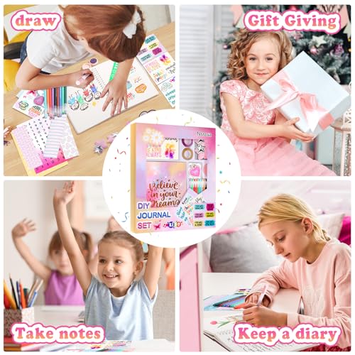 Nsrzua DIY Journal Kit for Girls,Toys for Ages 8-14 and Birthday Gifts for Girls - color: yellow