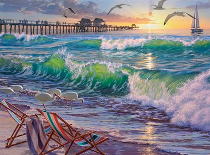 Ledgebay Paint by Numbers Kit for Adults, 16x20 Unframed Canvas - color: Seaside Escape, size: 16" x 20" Unframed