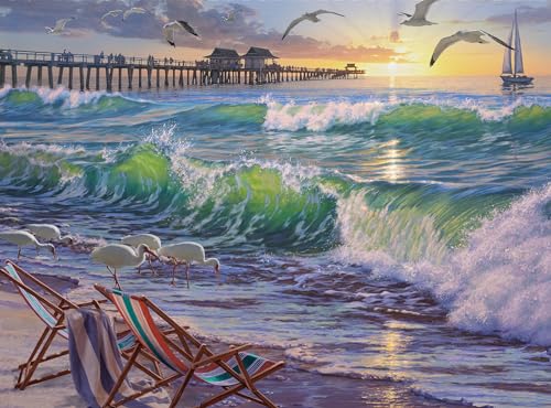 Ledgebay Paint by Numbers Kit for Adults, 16x20 Unframed Canvas - color: Seaside Escape, size: 16" x 20" Unframed