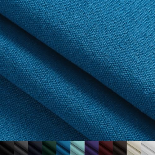 12oz Heavy Duty Canvas Fabric, 59" W Natural Cotton Duck Cloth 5 Yards - color: Blue, size: Pre Cut - 5 Yards